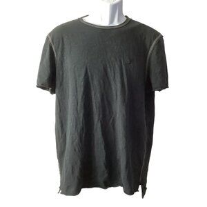 TRUE RELIGION Slub Knit Cotton T-Shirt M Crewneck Short Sleeve Tee Washed Black